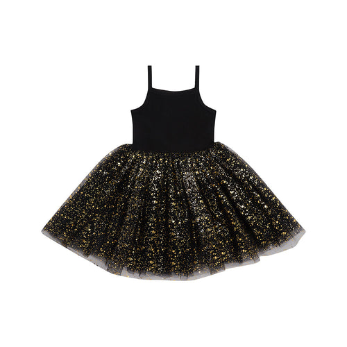 Bob + Blossom Black and Gold Sparkle Dress