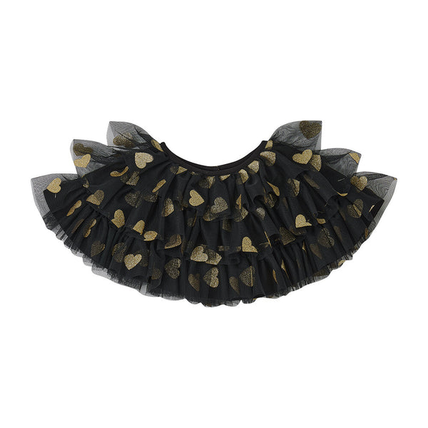 Bob + Blossom Black & Gold Glitter Heart Cape