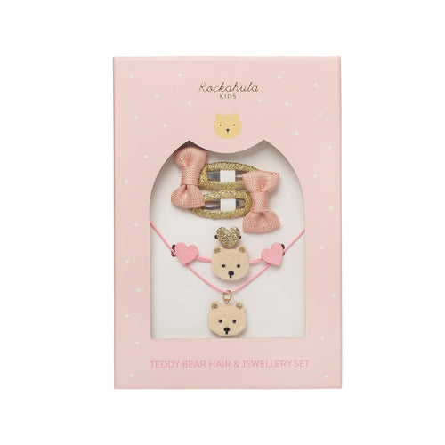 Teddy Bear Hair & Jewellery Set