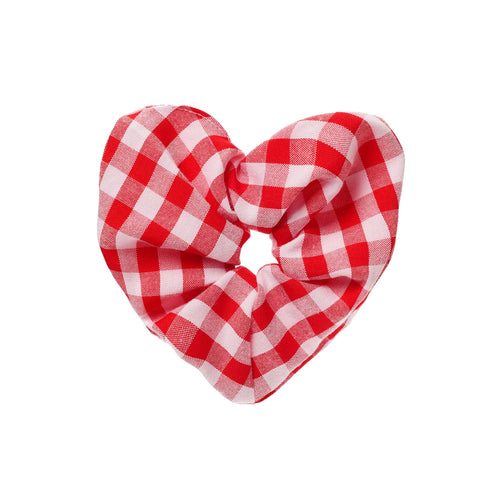 Gingham Love Heart Scrunchie