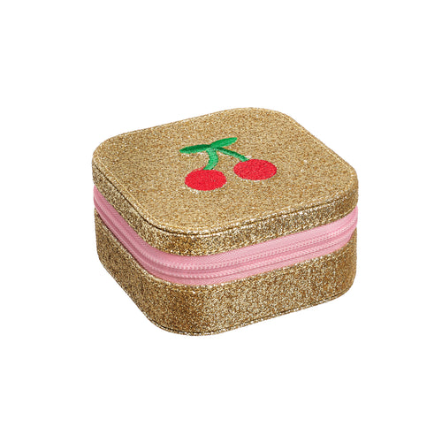 Cherry Dreams Glitter Square Jewellery Box