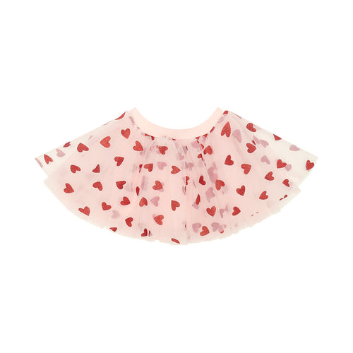 Bob + Blossom Pale Pink Tutu with Red Glitter Hearts
