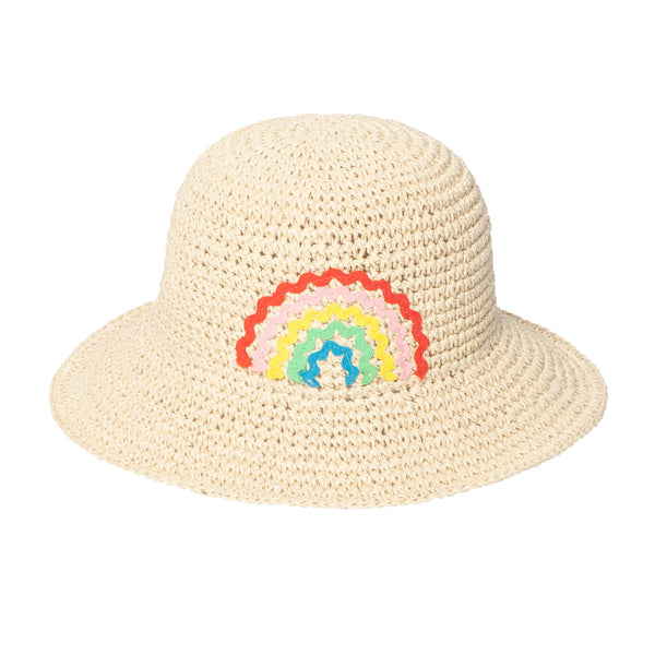 Ric Rac Rainbow Straw Bucket Hat 7-10 Years